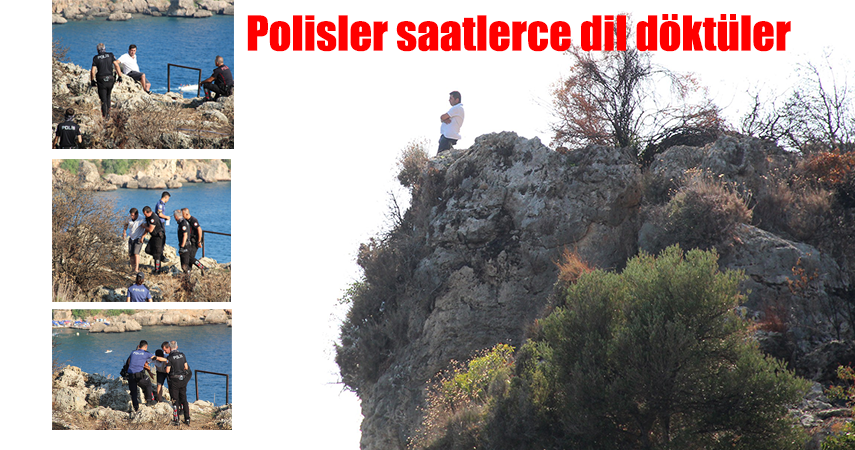 Biriken nafaka borcunu ödeyemeyince falezlere çıktı