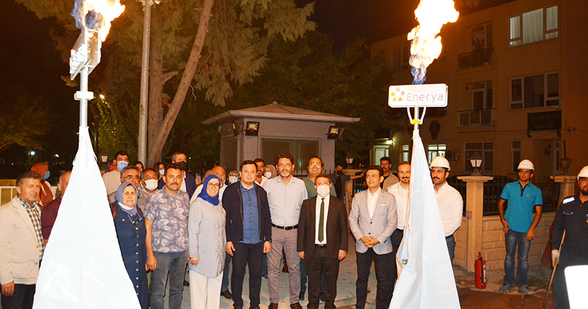 Korkuteli'de ilk doğalgaz ateşi yandı