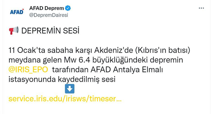 Akdeniz’de 6.4 büyüklüğündeki depremin ürkütücü sesi kaydedildi