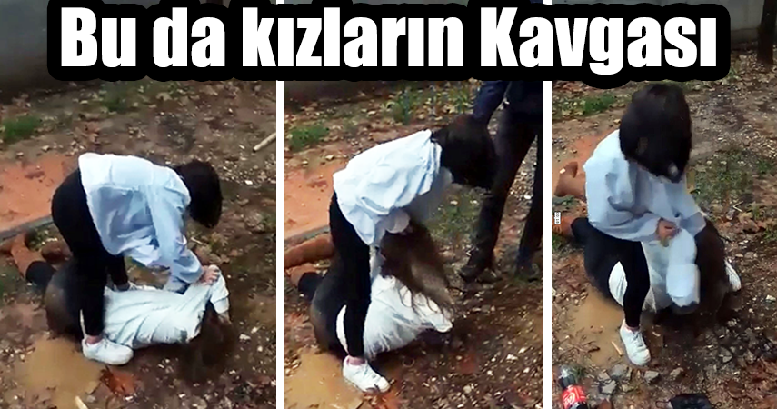 Genç kız saçından tutarak yere yatırdığı arkadaşını acımasızca dövdü